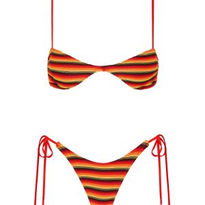 ESTE - HORIZON Stripe Scoop Crop Bikini Set