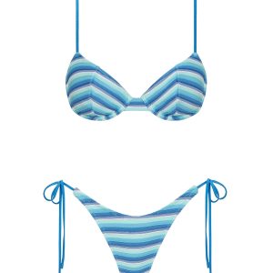 JARA - HORIZON BLUE Stripe Balconette Bikini