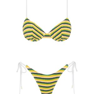JARA - LEMONADE Crochet Stripe Balconette Bikini
