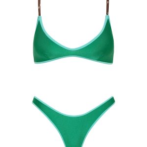 MAIA - JADED GREEN Neoprene Crop Bikini Set