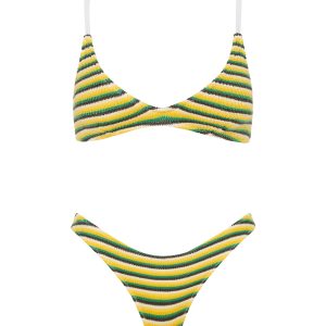 MAIA - LEMONADE Crochet Stripe Crop Bikini Set