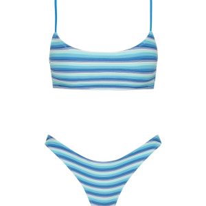 MICA - HORIZON BLUE Stripe Scoop Bikini Set