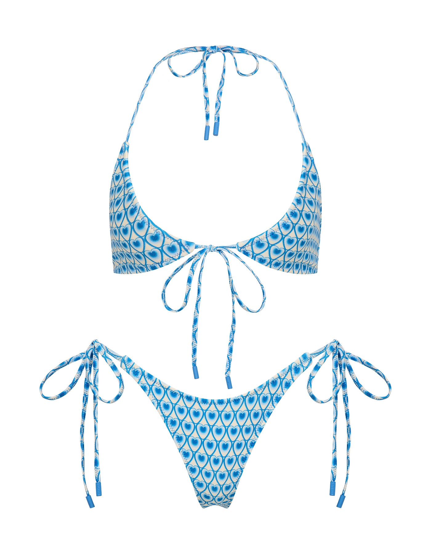 SOFI - RIYA Blue Geometric Halter Bikni Set