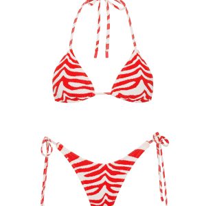 VINCA - CHERRY ZEBRA SPLASH Triangle Bikini Set