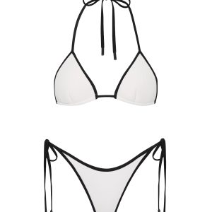 VINCA - PANDA WHITE Neoprene Triangle Bikini Set